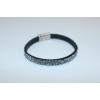 5mm leather flat cord with Crystal Fabric band bracelet